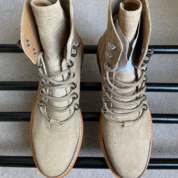 MARC FISHER Women Izzie 2 Leather Combat Hiking Boots - NEW NWOB - Picture 2 of 8